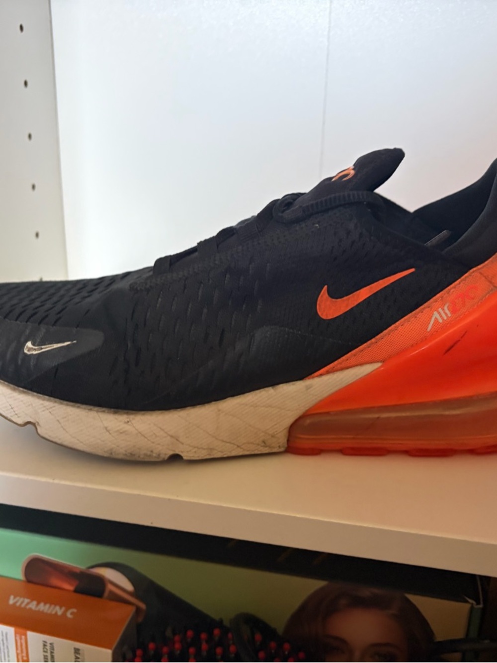 Nike Black and Orange Athletic Sneaker